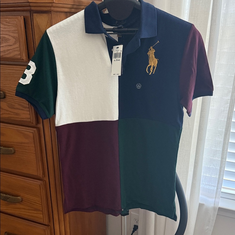 Polo by Ralph Lauren Kids Multicolor Polo Shirt - Navy, White, Green, Burgundy